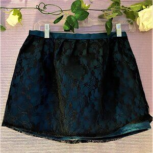NWT HERITAGE 1981 Aqua Lace Mini Skirt